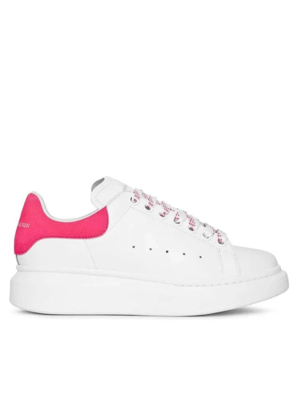 Alexander McQueen Oversized Lace-Up Sneakers White Peony Pink